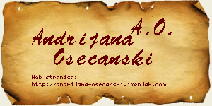 Andrijana Osećanski vizit kartica